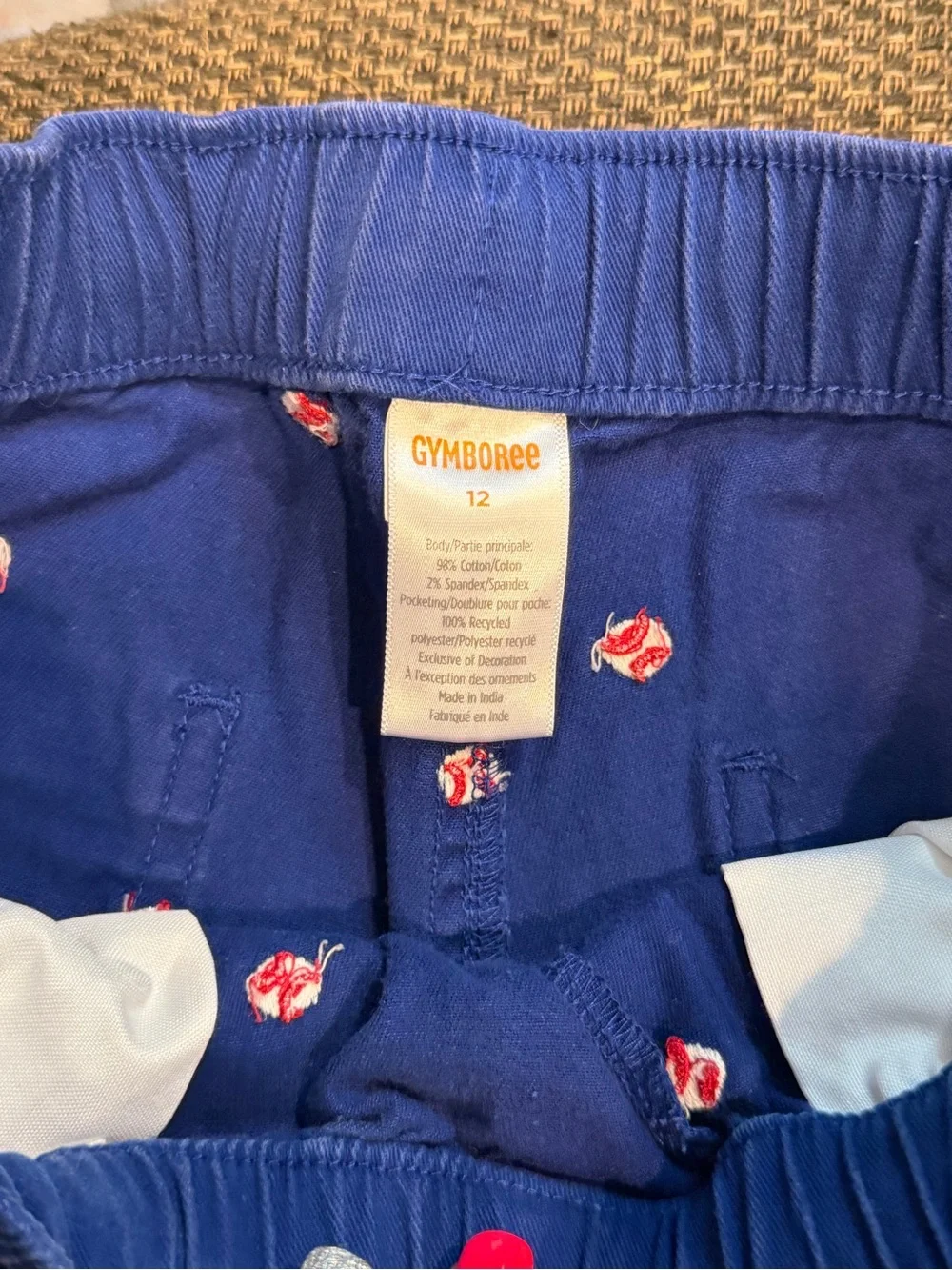 Boys Blue Baseball-Print Shorts gymboree